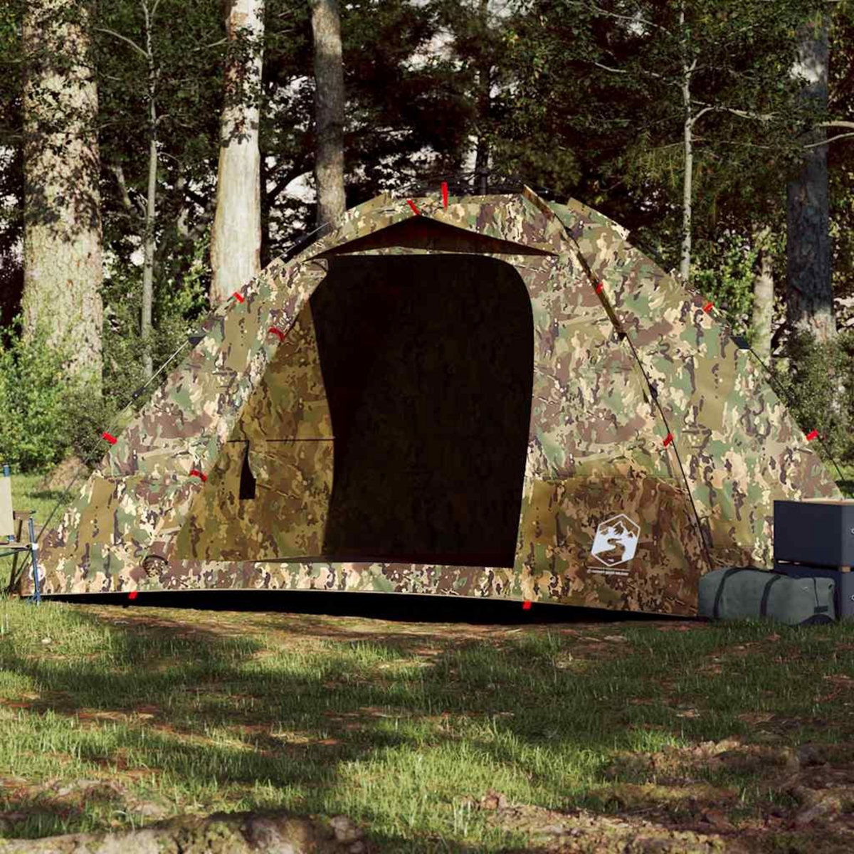 VIDAXL Tente de peche 4 personnes camouflage liberation rapide