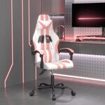 VIDAXL Chaise de jeu pivotante Blanc et rose Similicuir