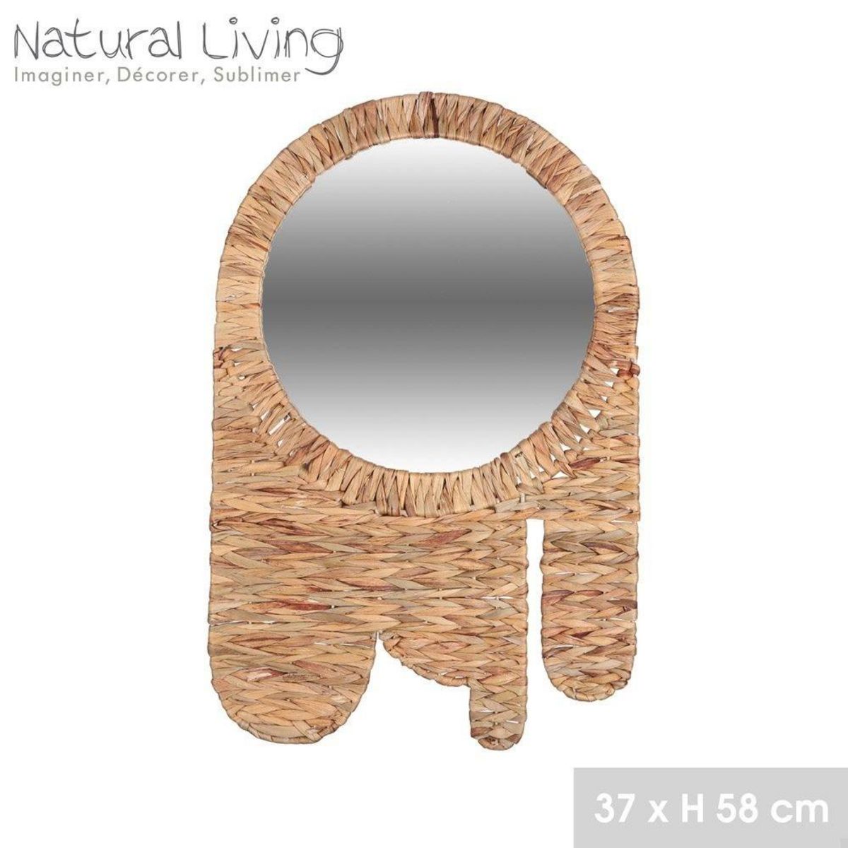 FORNORD Miroir boho jacinthe d'eau petit modèle