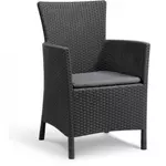 allibert by keter fauteuil de jardin gris - aspect rotin tressé avec coussin polyester - allibert by keter - iowa