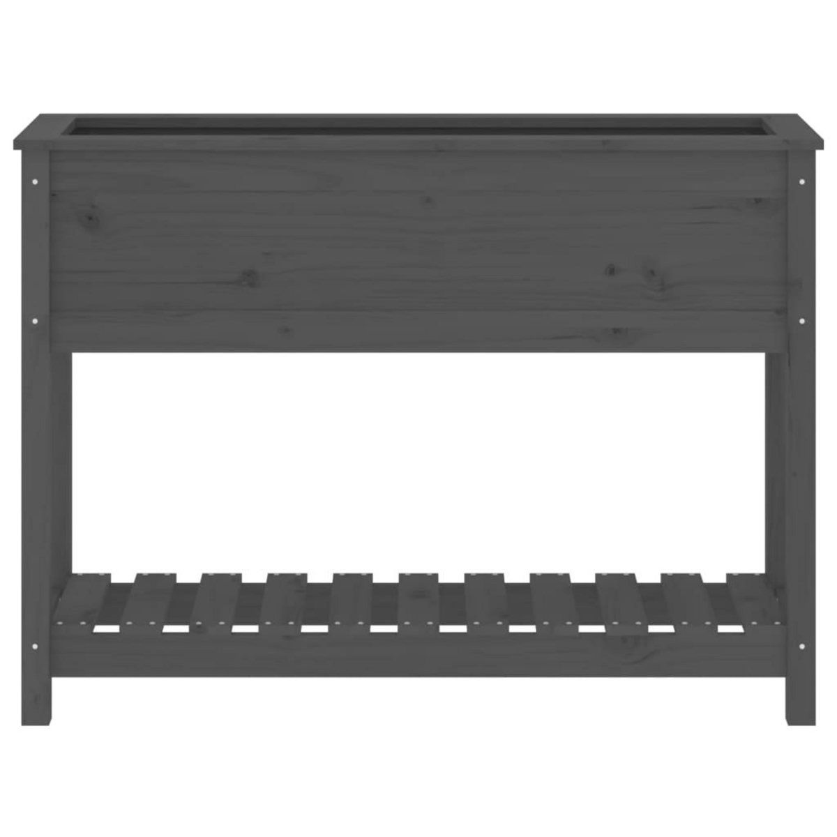 VIDAXL Jardiniere avec etagere Gris 111,5x34,5x81cm Bois massif de pin