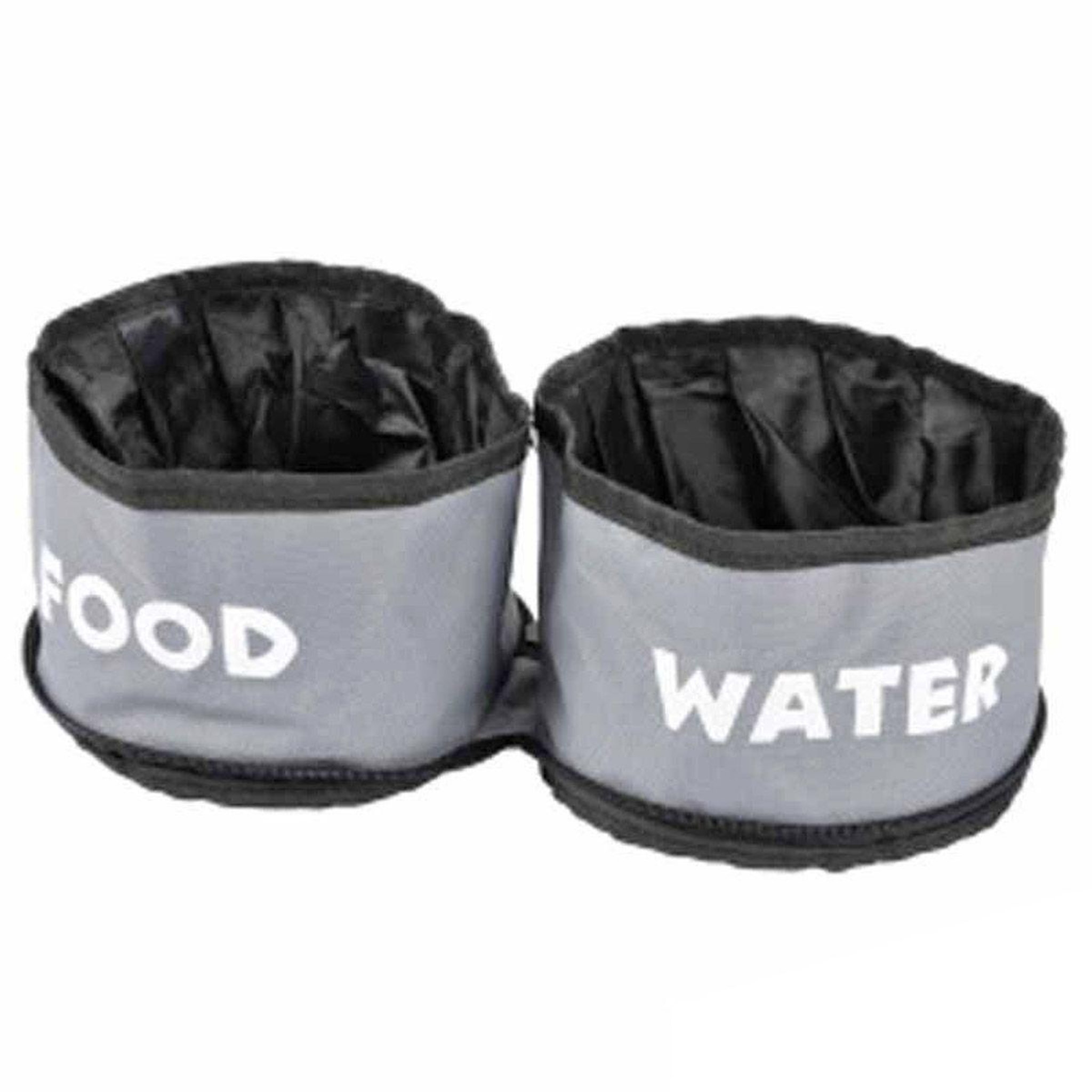 HOMEA Lot de 2 gamelles chien & chat  voyage  14cm gris