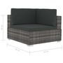Voir la diapositive 5 : VIDAXL Chaises d'angles lot de 2 avec coussins Resine tressee Gris