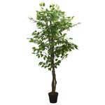 VIDAXL Ficus artificiel 630 feuilles 120 cm vert