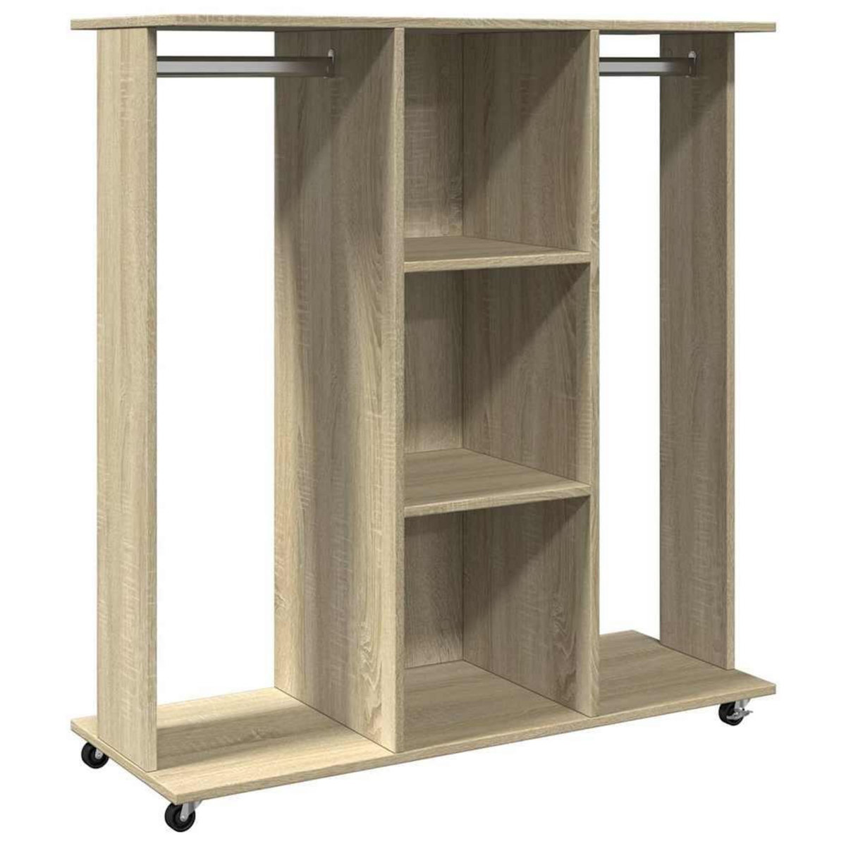 VIDAXL Garde-robe avec roues chene sonoma 102x38x110cm bois ingenierie