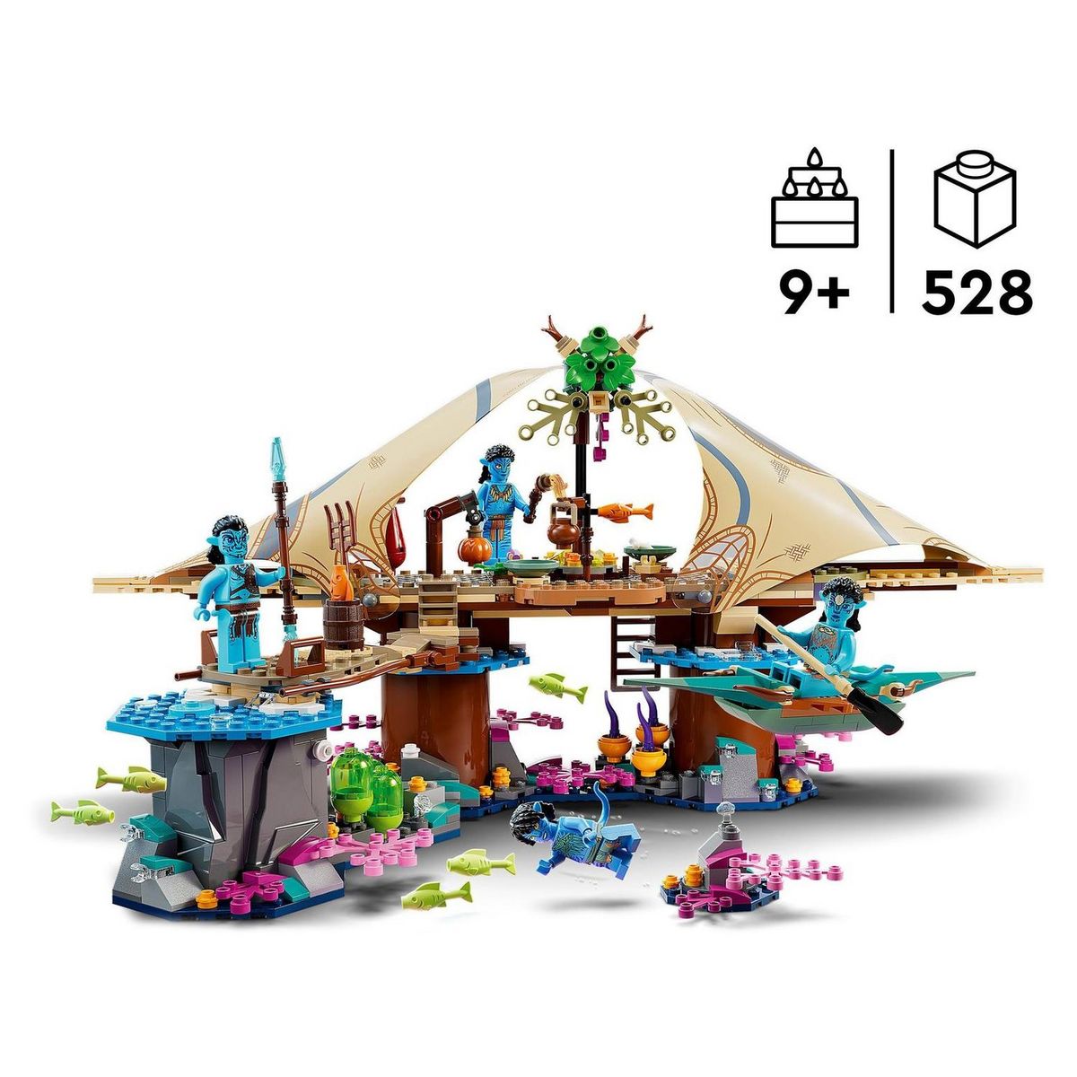LEGO Avatar 75578 Le village aquatique de Metkayina, Jouet de Construction, avec Village, Canoë, Pandora, Minifigurines Neytiri et Tonowari