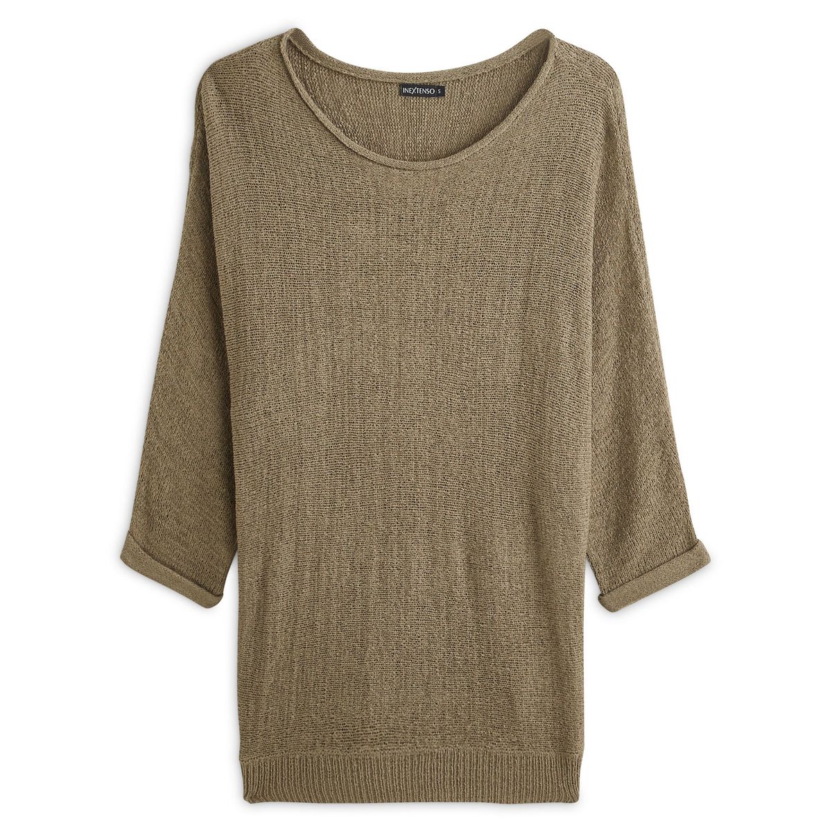 IN EXTENSO Pull évasé manches 3/4 vert kaki femme