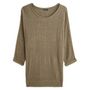 Voir la diapositive 3 : IN EXTENSO Pull évasé manches 3/4 vert kaki femme