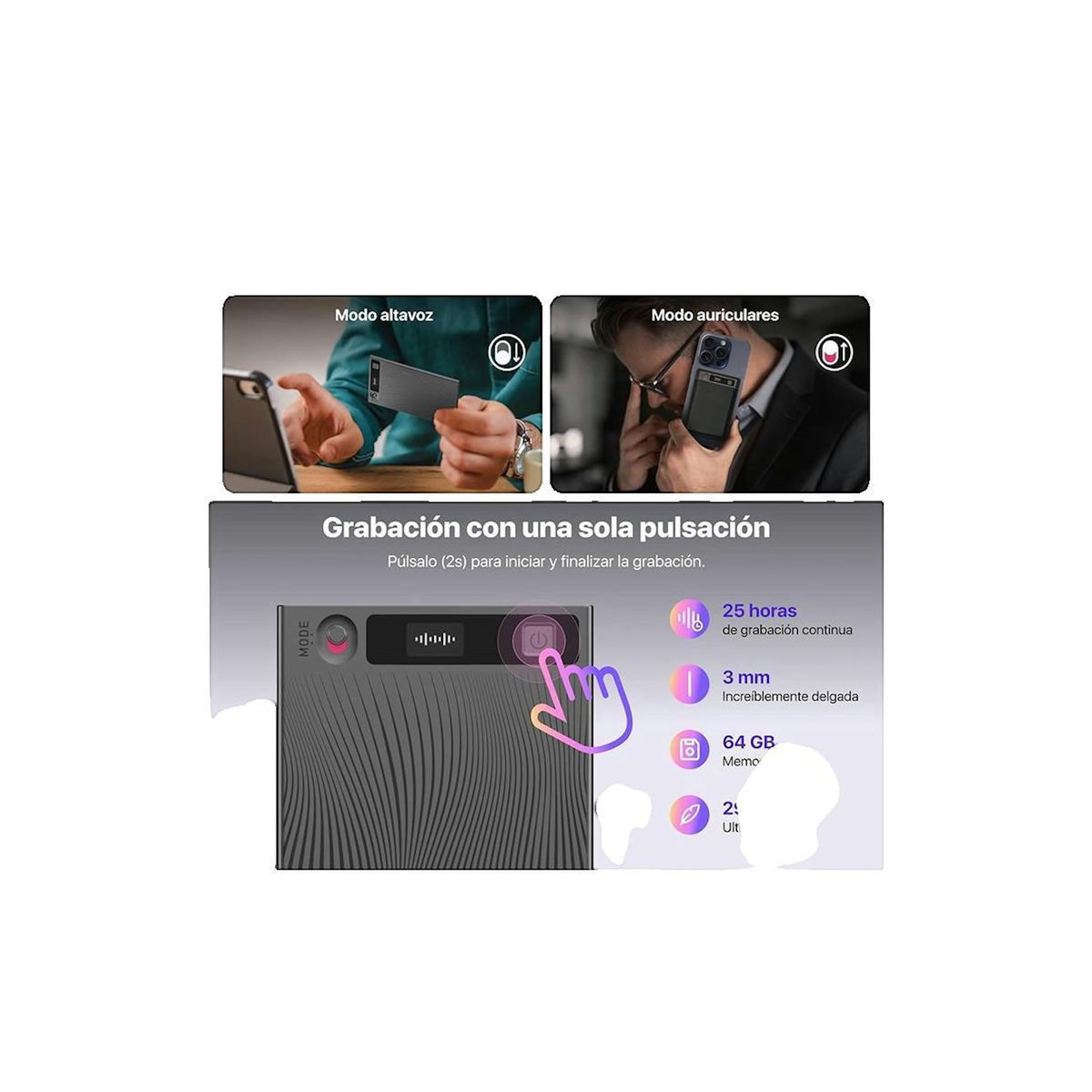 Mob Enregistreuse vocale Mobvoi TicNote intelligente et compacte