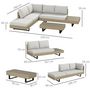 Voir la diapositive 3 : OUTSUNNY Ensemble salon de jardin d'angle 5 places design contemporain coussins déhoussables table basse acier époxy résine tressée beige