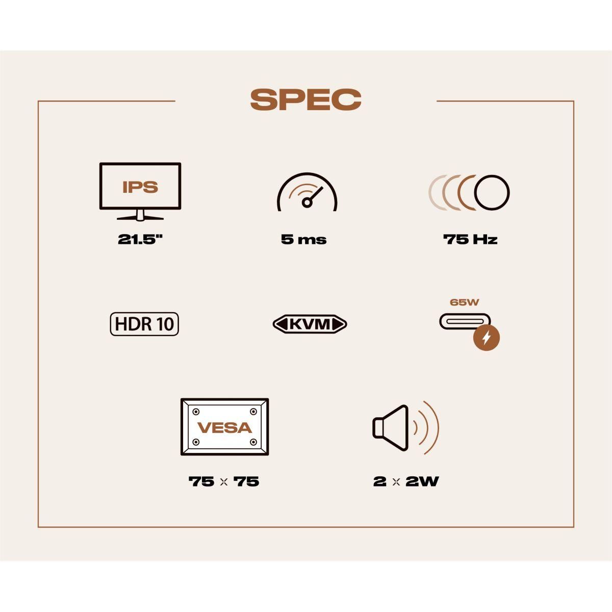 JAPANNEXT Ecran PC JN-i215FLFHSP-C65W Plat 21,5