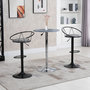 Voir la diapositive 2 : HOMCOM Lot de 2 tabourets de bar design néo-rétro réglable pivotant avec repose-pied métal noir lin gris