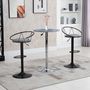 Voir la diapositive 2 : HOMCOM Lot de 2 tabourets de bar design néo-rétro réglable pivotant avec repose-pied métal noir lin gris