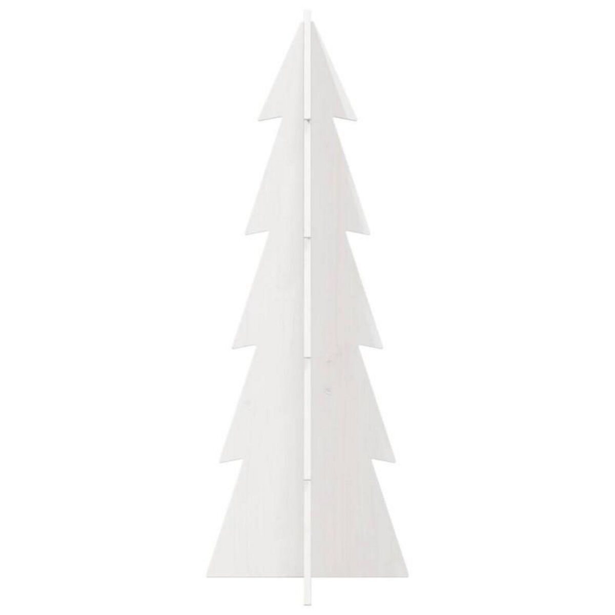 VIDAXL Arbre de Noël en bois pour décoration blanc 112 cm pin massif