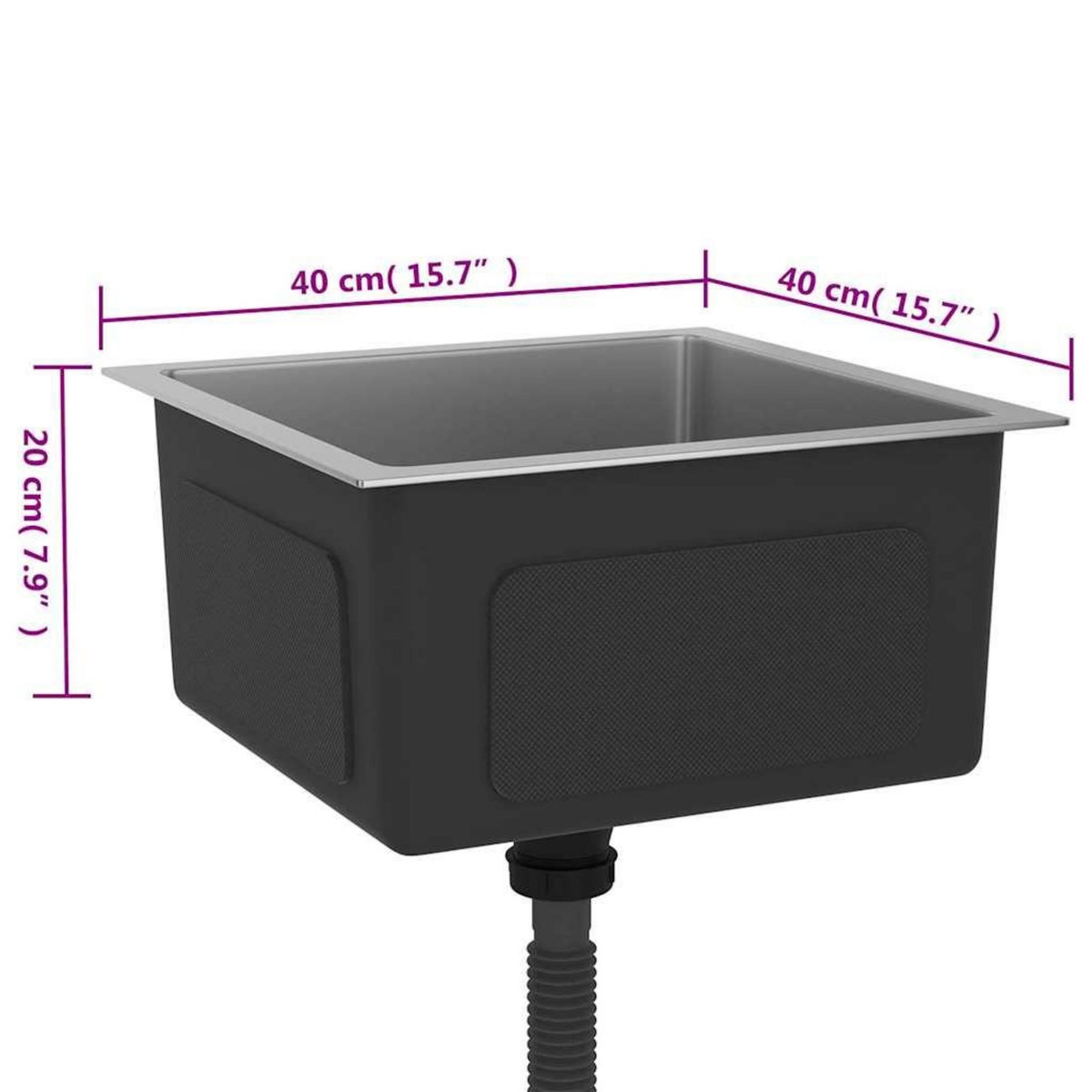 VIDAXL Evier de cuisine fait main Acier inoxydable