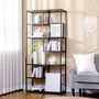 Voir la diapositive 2 : HOMCOM Bibliothèque étagère de rangement à 7 niveaux style industriel acier bois vieilli