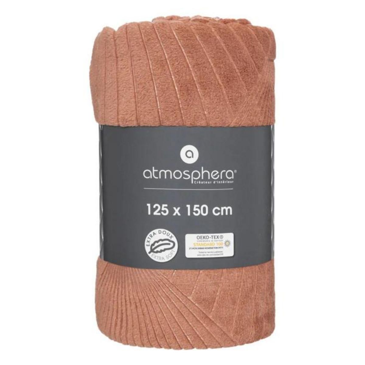 ATMOSPHERA Plaid en Flanelle  Art Déco  125x150cm Rose