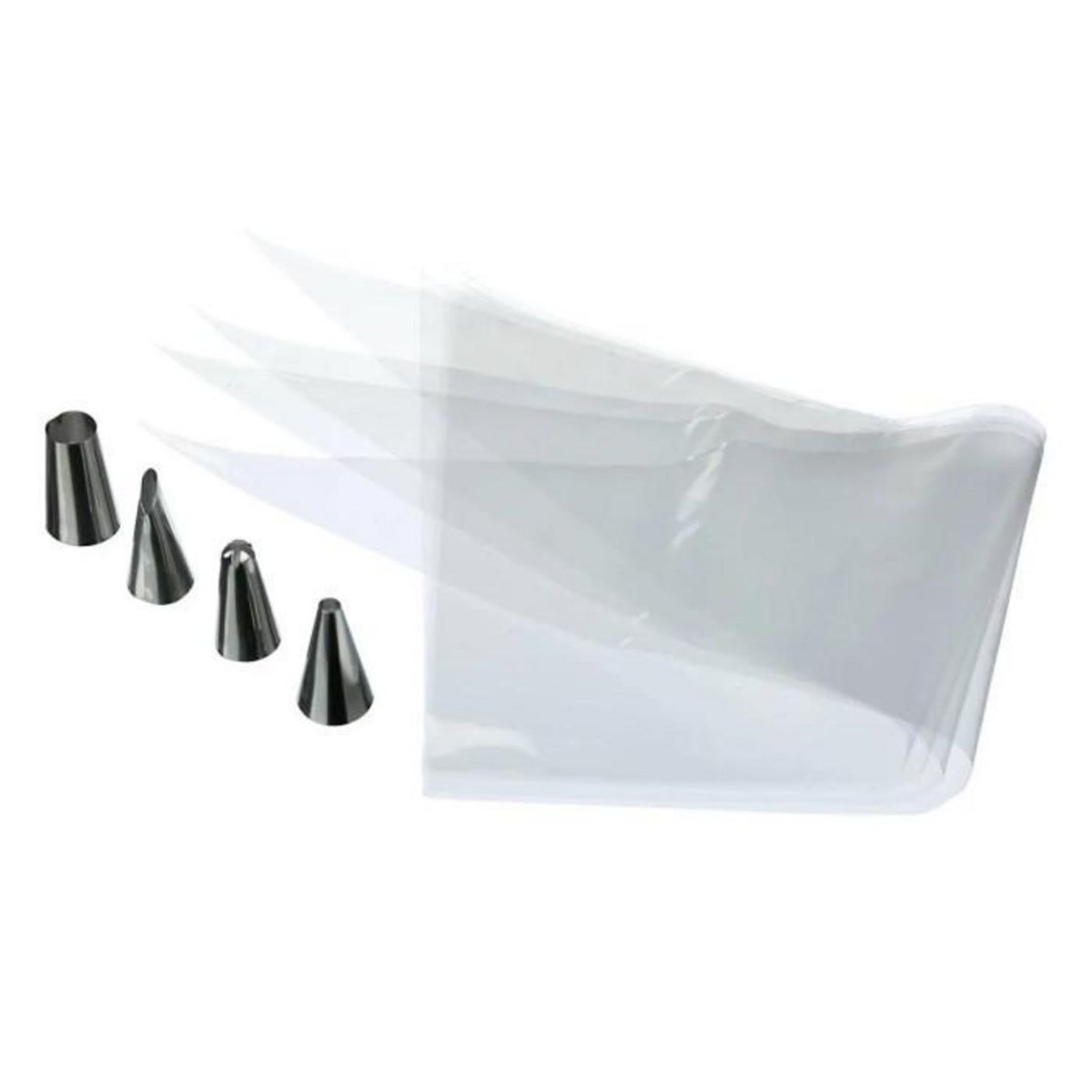 FIVE Poche À Douille & 4 Embouts  Jetable  20cm Transparent