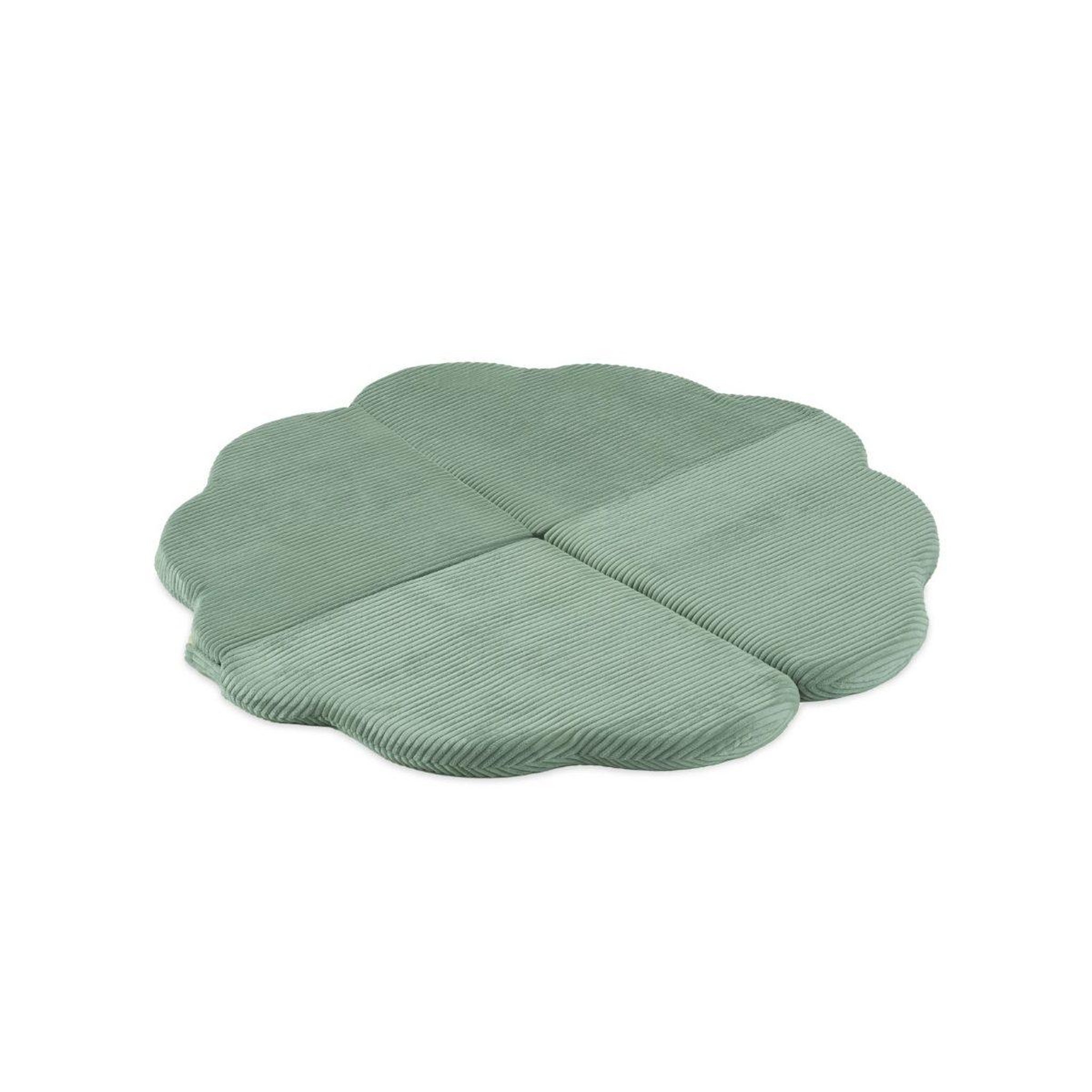 PLUSH NEST Tapis fleur 115x115x5 cm velours côtelé vert