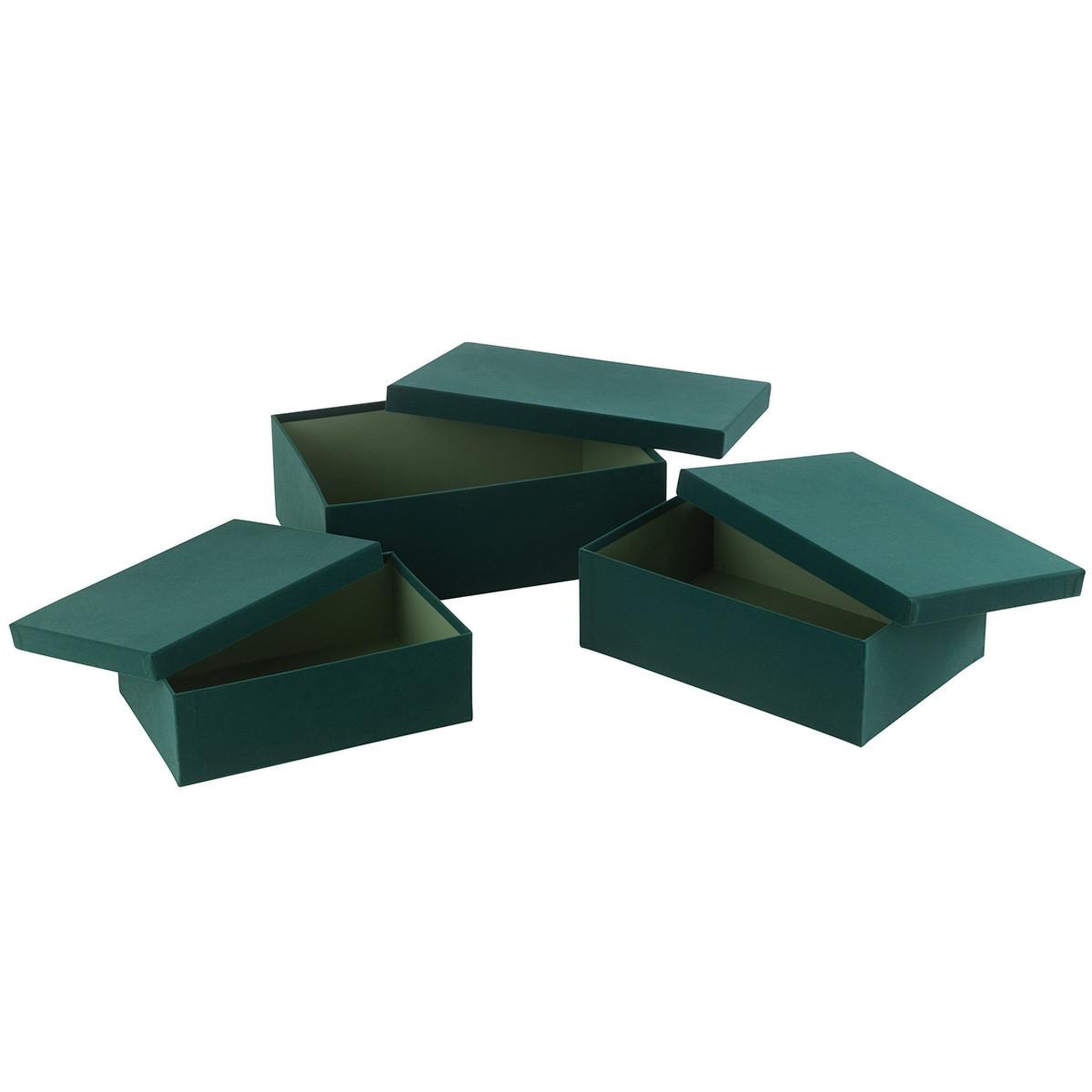Voir la diapositive 3 : J-LINE Lot de 3 boîtes de rangement  vaughn  36cm vert