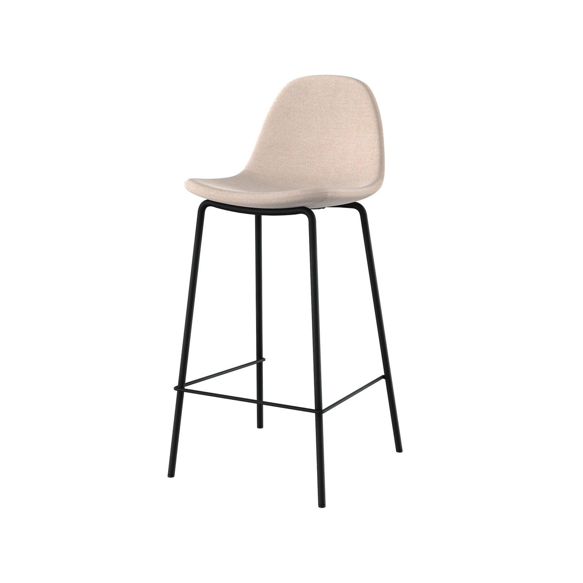 Rendez vous déco Lot de 2 chaises pour îlot central en tissu beige 65,5 cm-Henrik