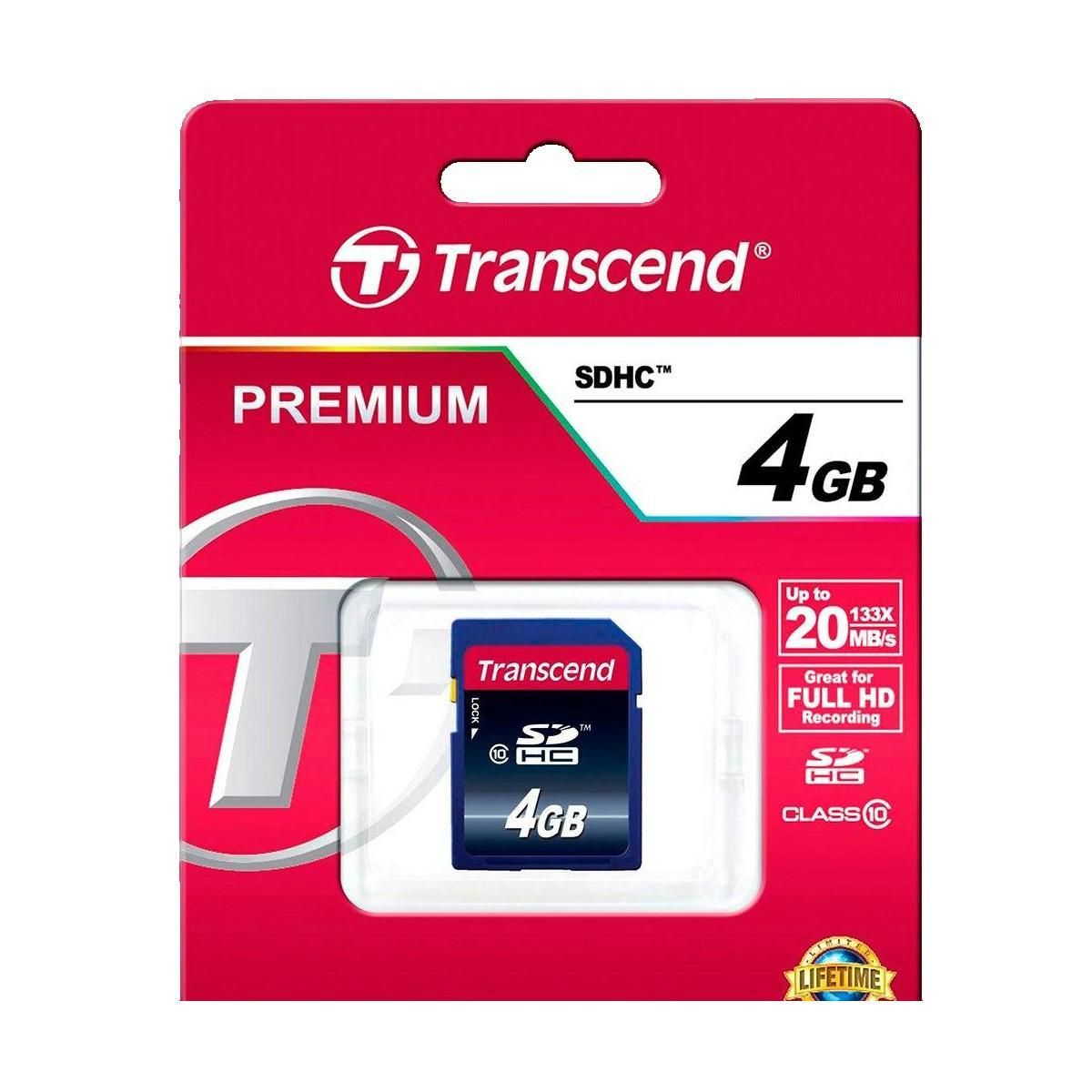 Transcend Carte mémoire Transcend TS4GSDHC10 4 Go Classe 10