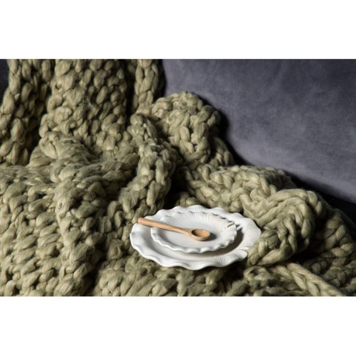 Paris Prix Plaid Uni  Kate  130x170cm Vert Mousse