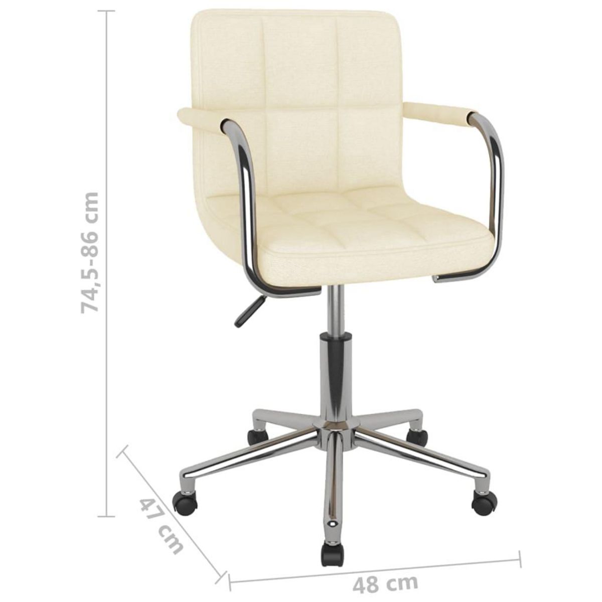 VIDAXL Chaise pivotante de bureau Creme Tissu