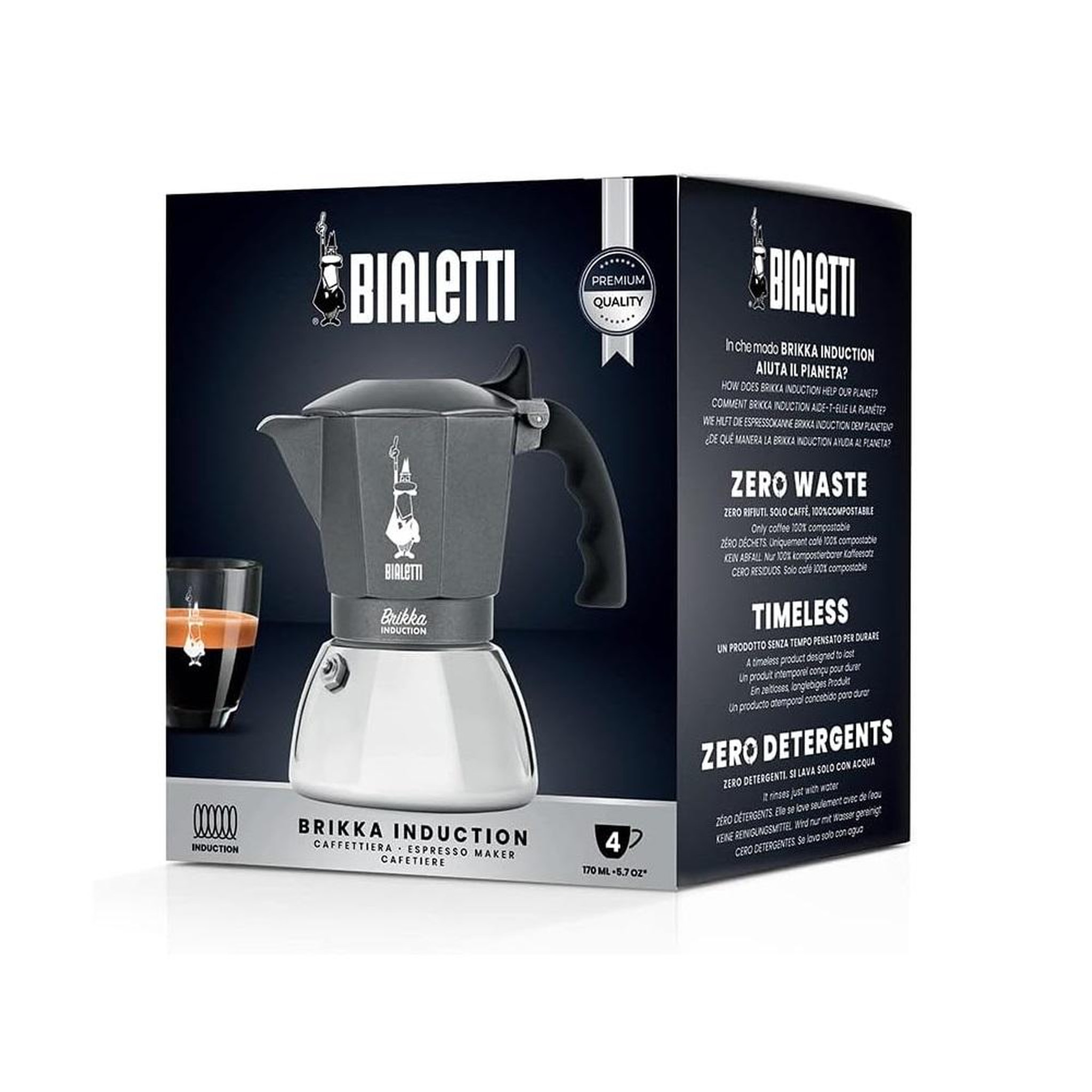 Voir la diapositive 2 : BIALETTI Cafetière italienne 4 tasses noir - 0007317