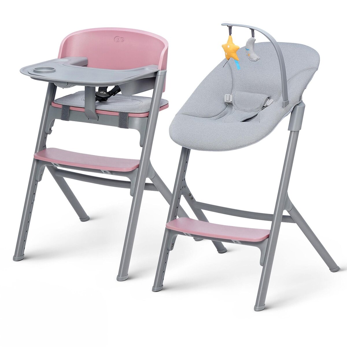 KINDERKRAFT Chaise haute 3 en 1 avec réglage de hauteur et transat