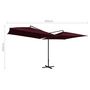 Voir la diapositive 6 : VIDAXL Parasol double avec mat en acier 250 x 250 cm Rouge bordeaux