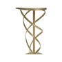 Voir la diapositive 4 : Paris Prix Table d'Appoint Effet Marbre  Spirale  61cm Blanc & Or