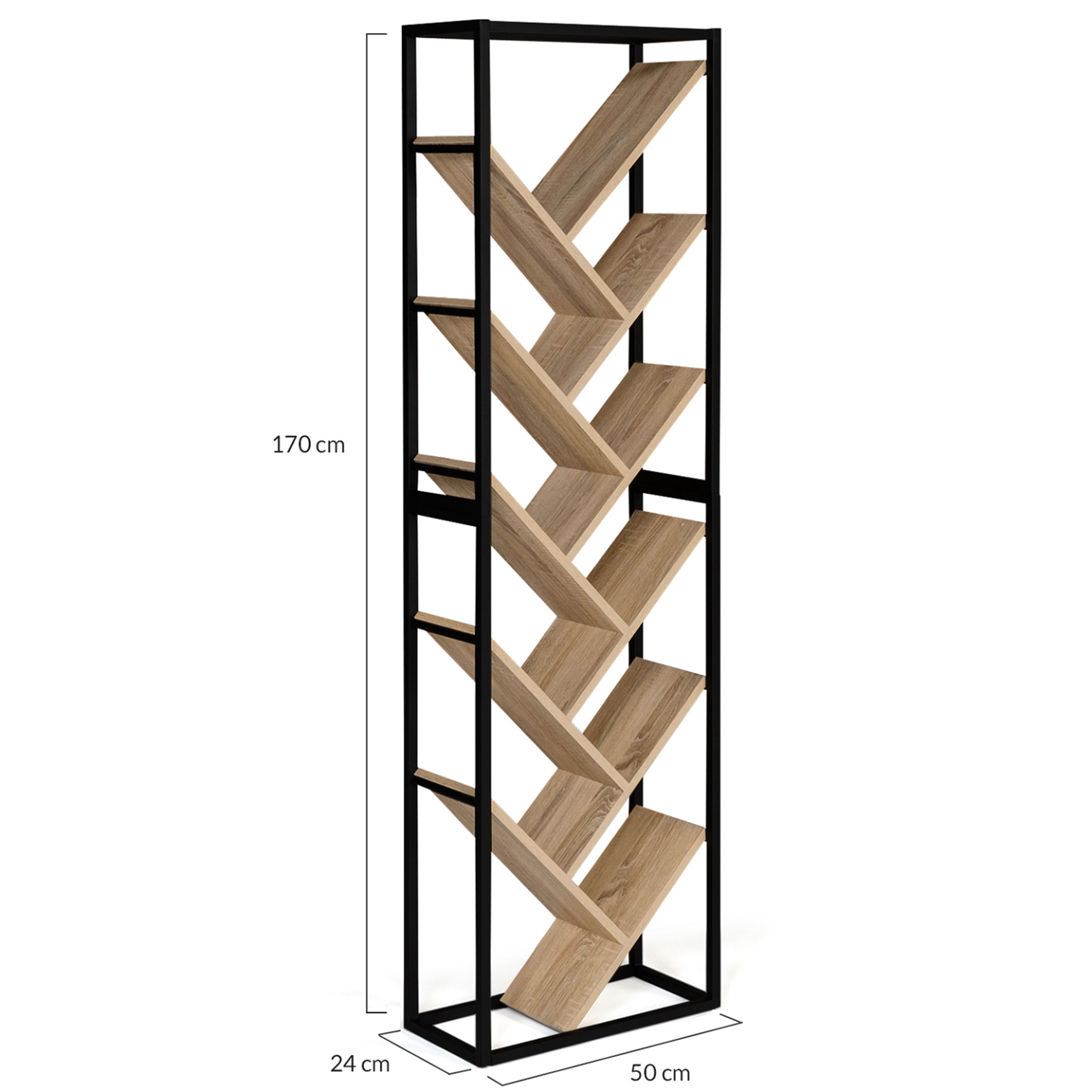 Voir la diapositive 6 : ID MARKET Etagère bibliothèque en forme d'arbre 10 niveaux detroit design industriel 170 cm