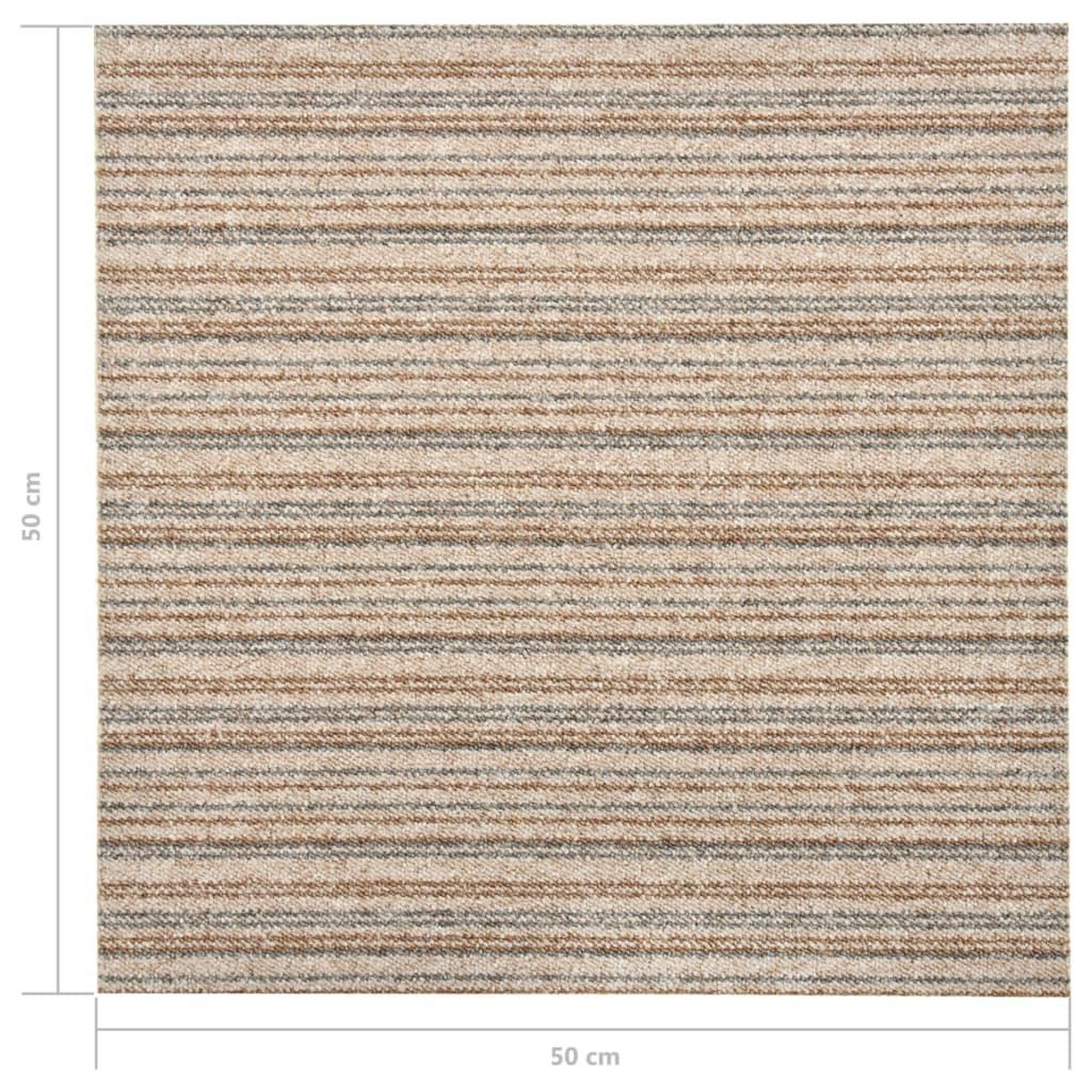 Voir la diapositive 6 : VIDAXL Dalles de tapis de sol 20 pcs 5 m^2 50x50 cm Beige raye