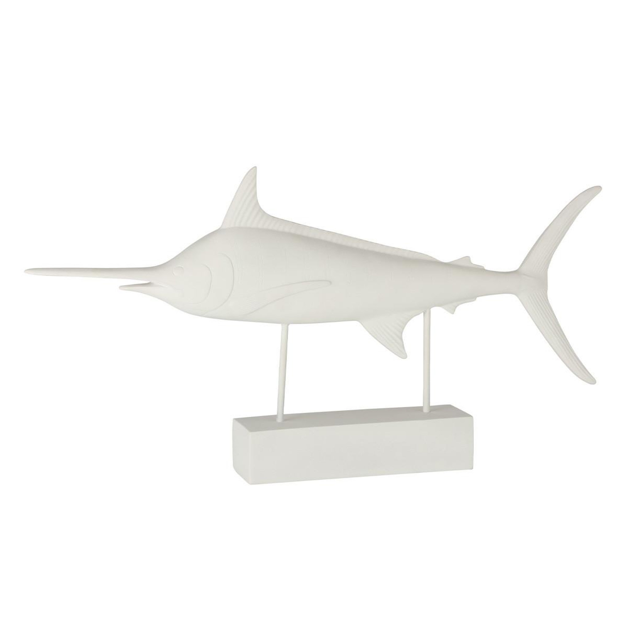 Voir la diapositive 1 : J-LINE Statue déco en résine  espadon  72cm blanc