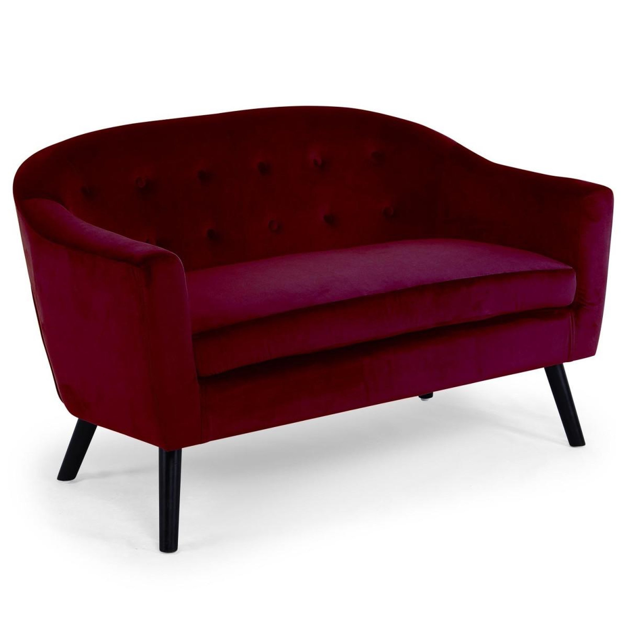 Paris Prix Canapé scandinave velours  lopy  129cm bordeaux