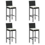 Voir la diapositive 4 : VIDAXL Ensemble de bar de jardin 5 pcs avec coussins noir poly rotin