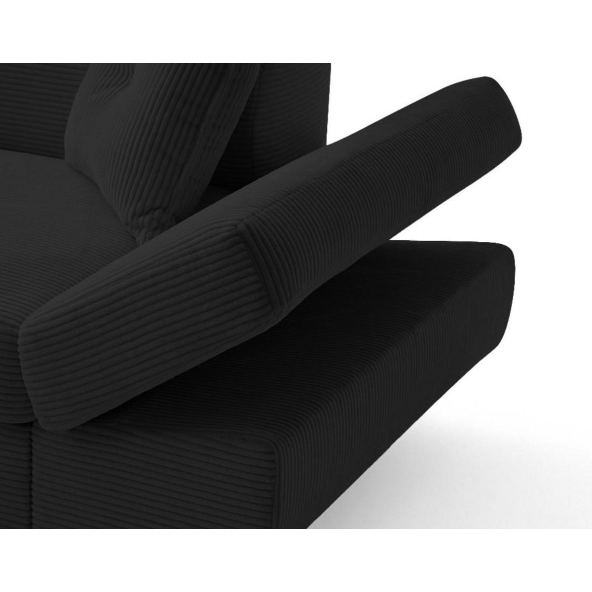 BEST MOBILIER Lisbona - canapé d'angle gauche 5 places convertible avec têtières en velours côtelé