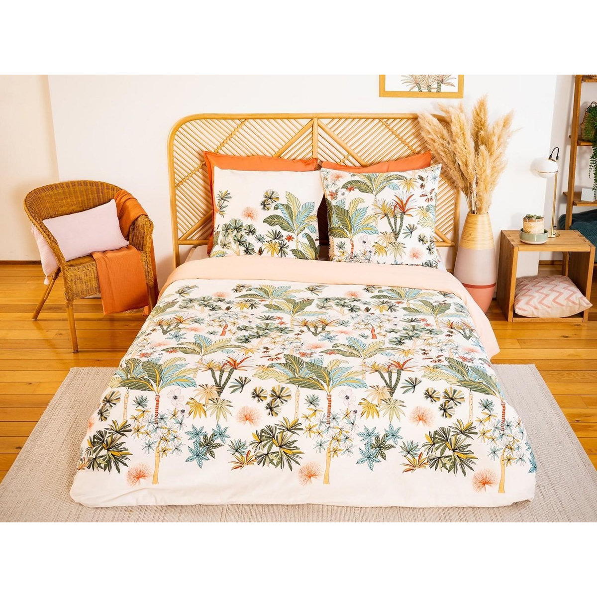 Home collection Parure housse de couette 3pcs 240x220 100% coton bci adouci 57 fils mig