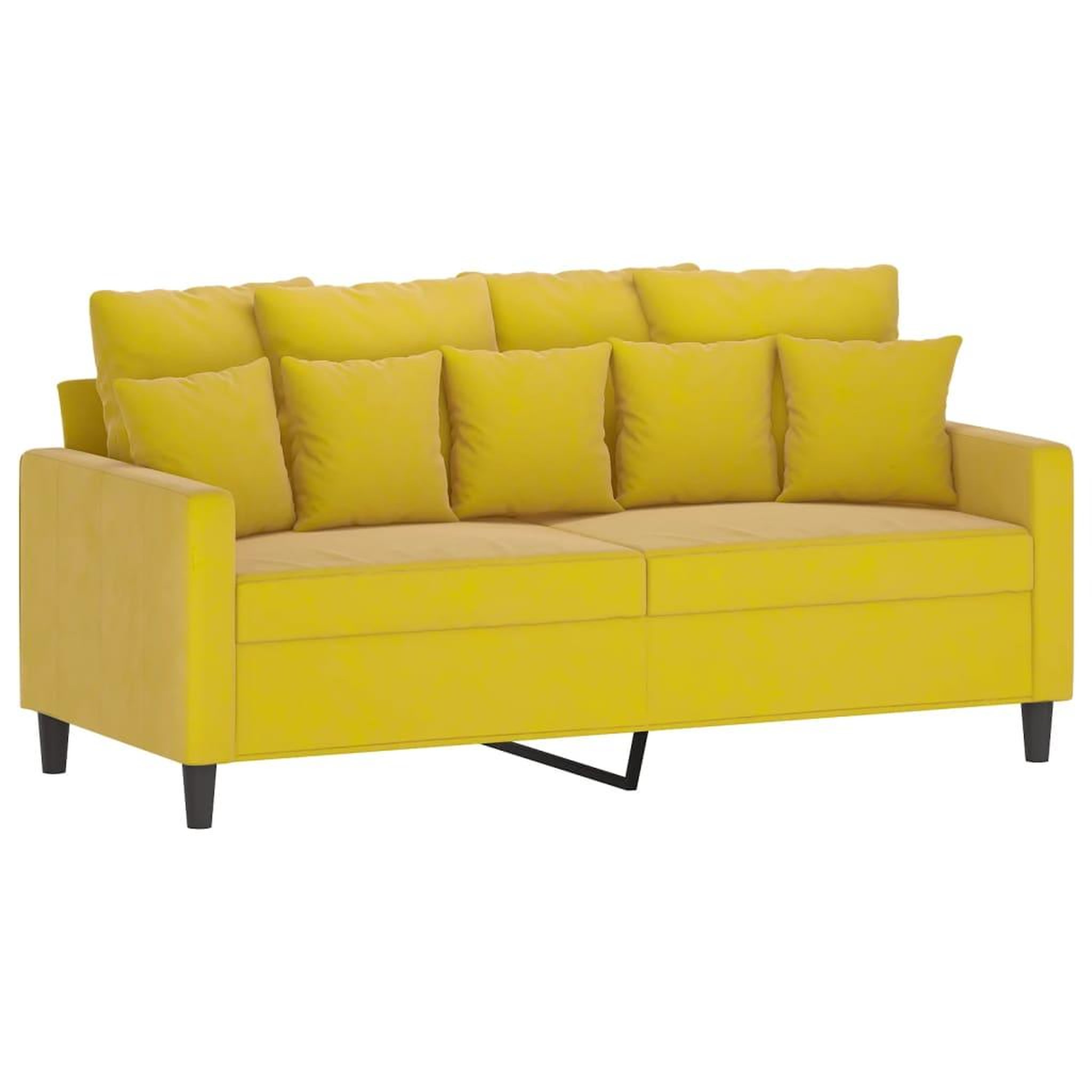 Voir la diapositive 4 : VIDAXL Ensemble de canapes 2 pcs avec coussins Jaune Velours