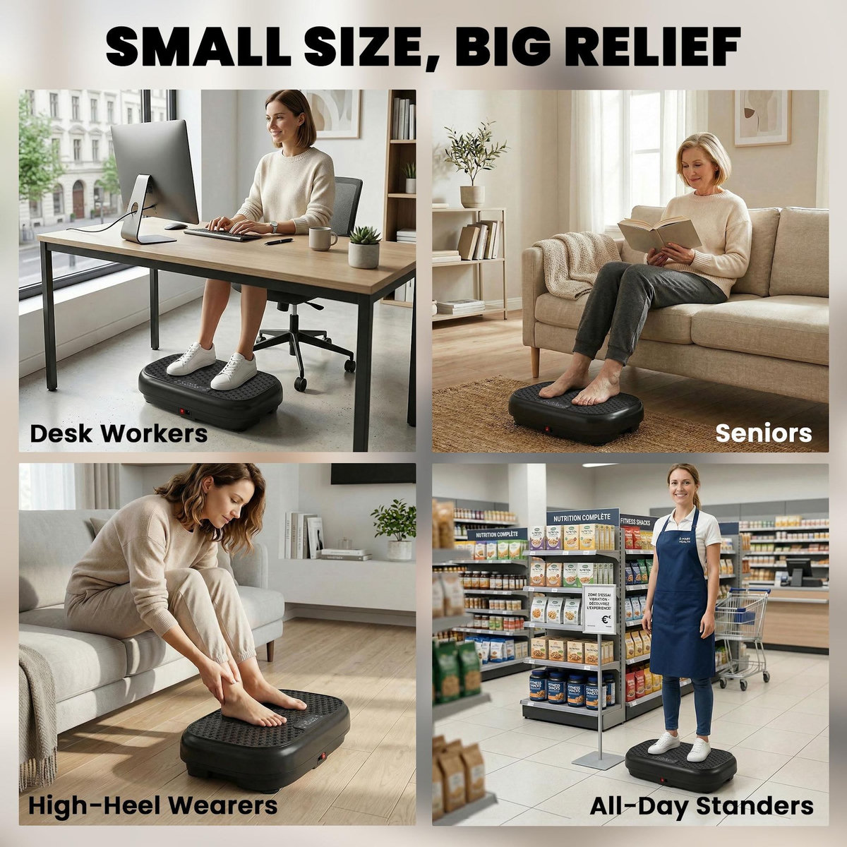 HOMCOM Plateforme vibrante fitness 200W 120 vitesses 5 prog. noir