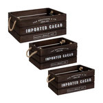 ATMOSPHERA Lot de 3 Cagettes en Bois  Denys  35cm Marron