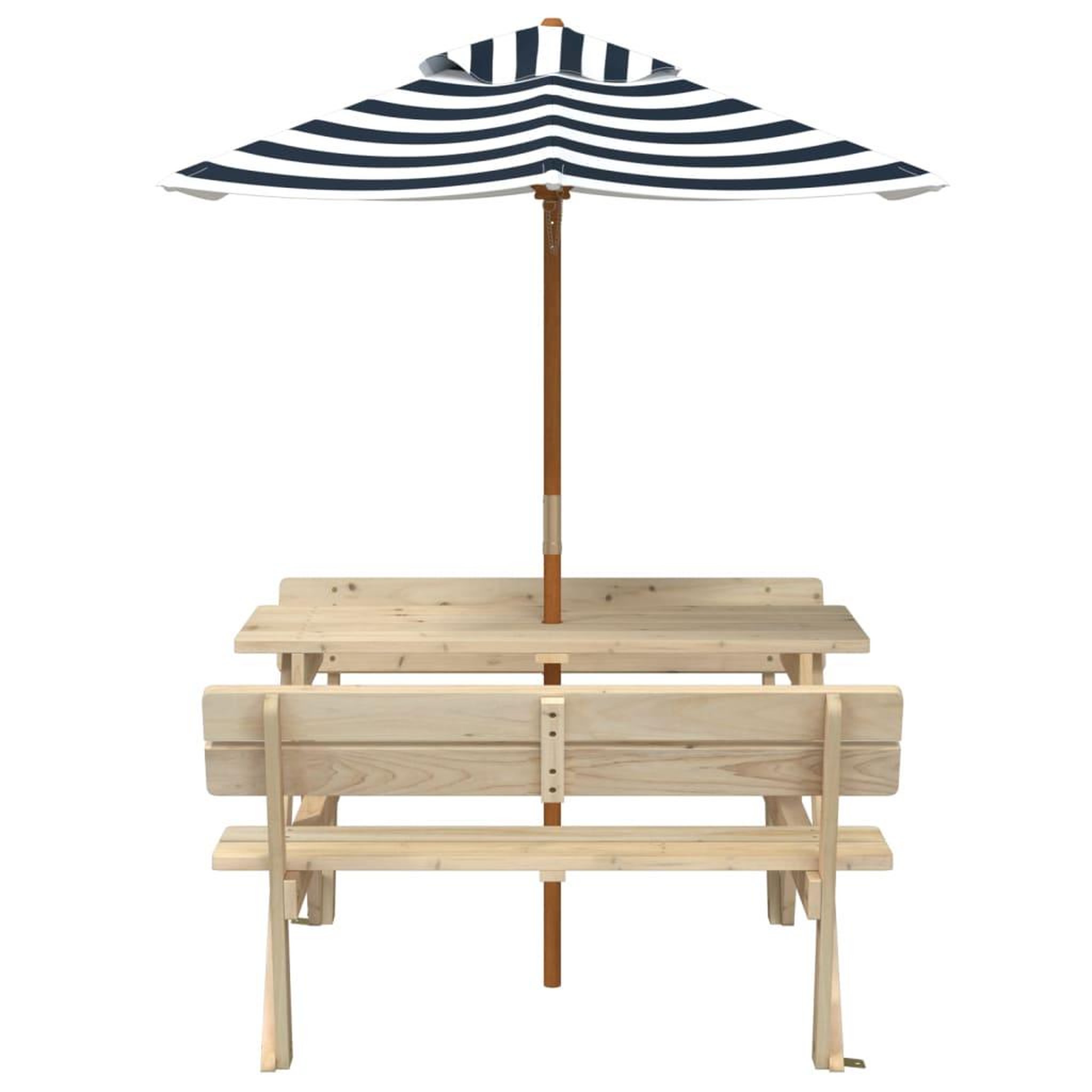 Voir la diapositive 3 : VIDAXL Table de pique-nique pour 4 enfants avec parasol bois de sapin