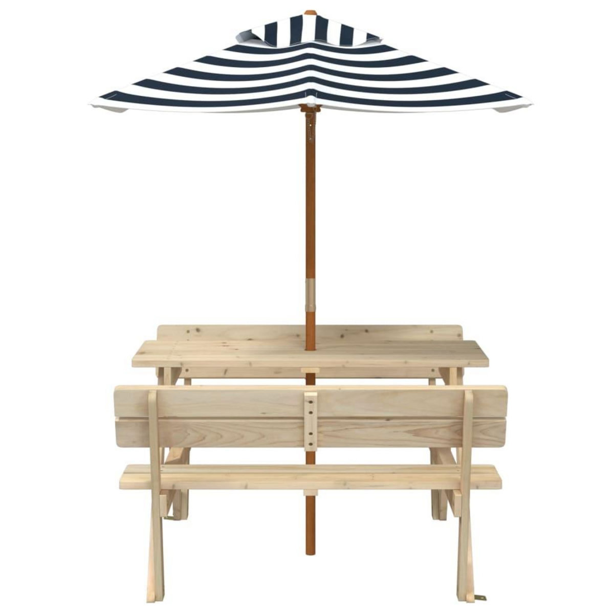 VIDAXL Table de pique-nique pour 4 enfants avec parasol bois de sapin