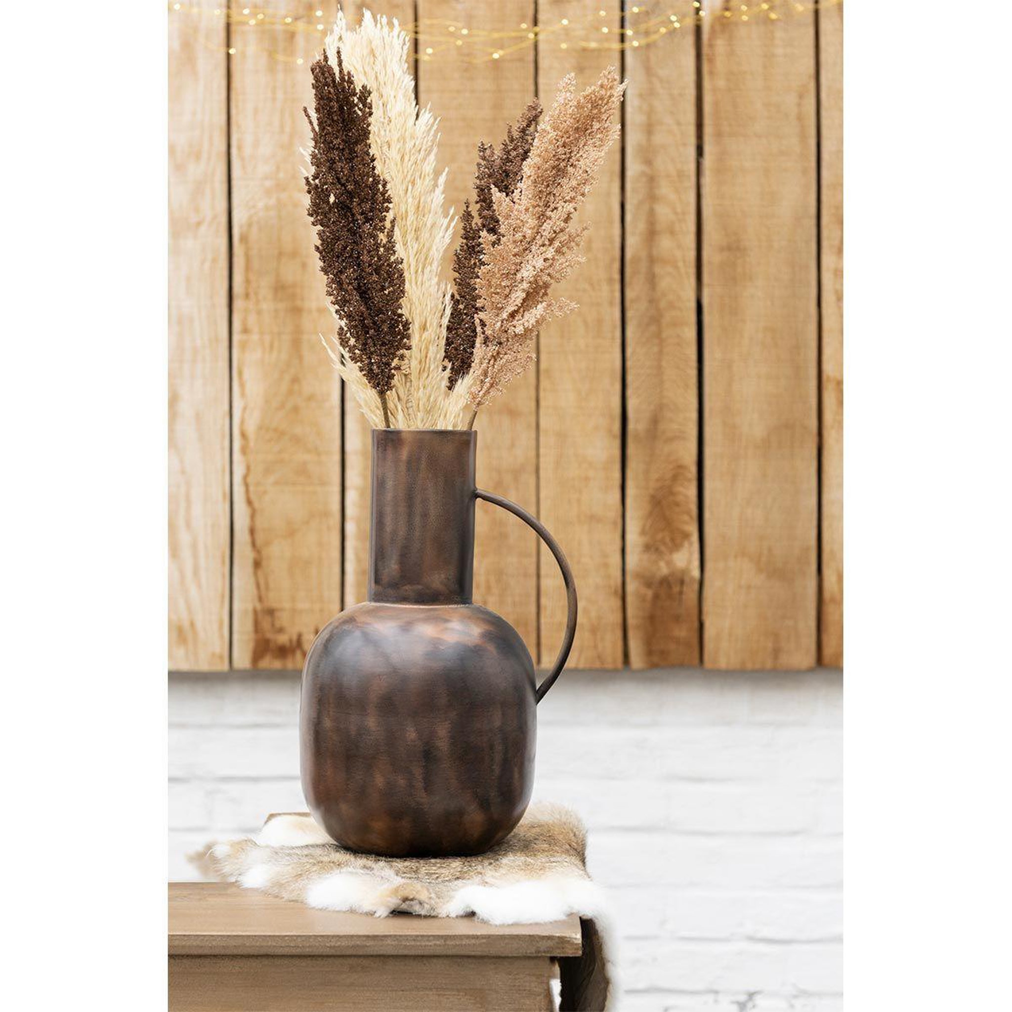 Voir la diapositive 3 : J-LINE Vase Design en Métal  Sparta  36cm Bronze