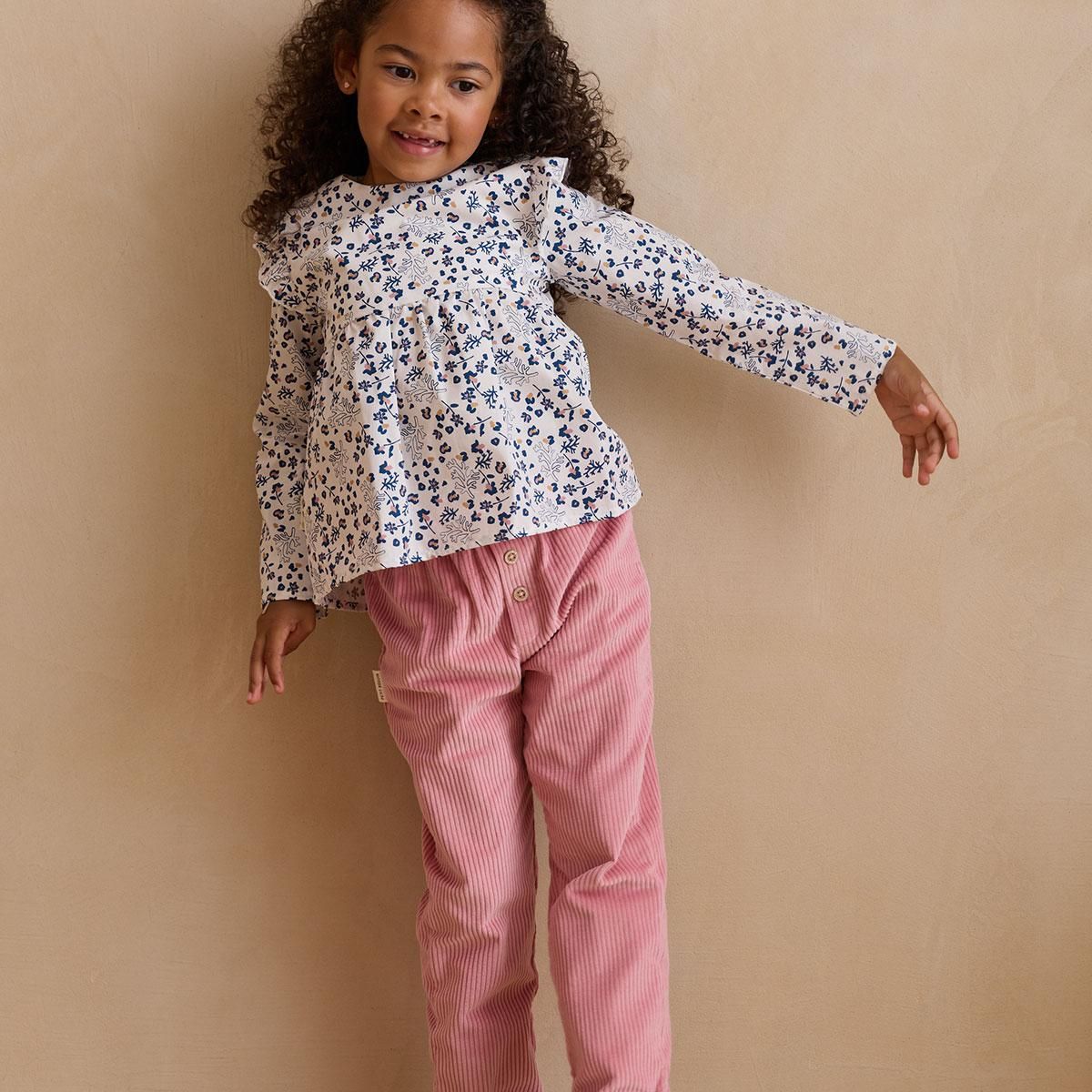 Petit Béguin Pantalon enfant en velours côtelé Céleste