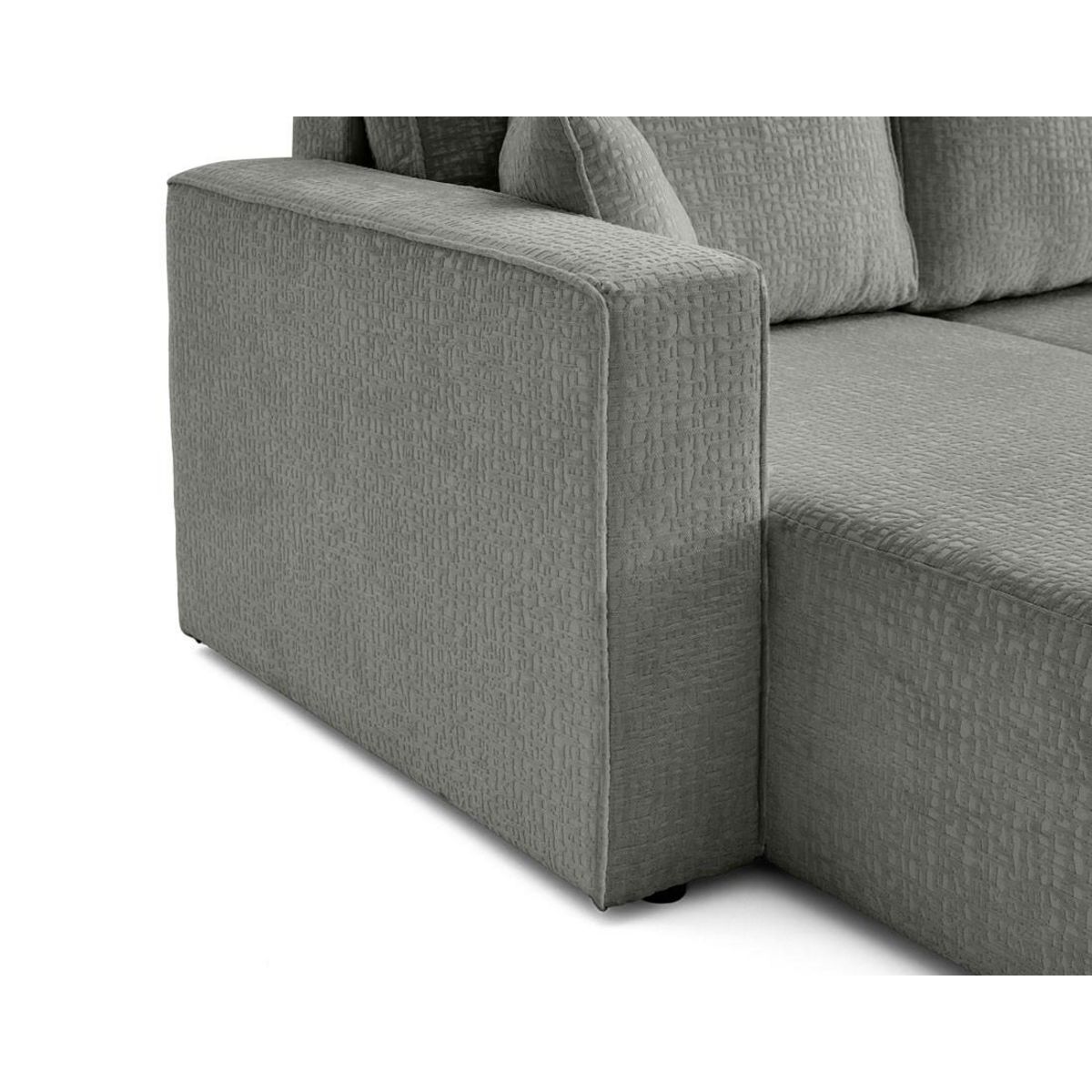 BEST MOBILIER Topaze - canapé panoramique en u - 7 places - convertible avec coffre - en tissu velours relief