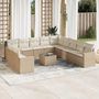 Voir la diapositive 1 : VIDAXL Salon de jardin avec coussins 12 pcs beige resine tressee