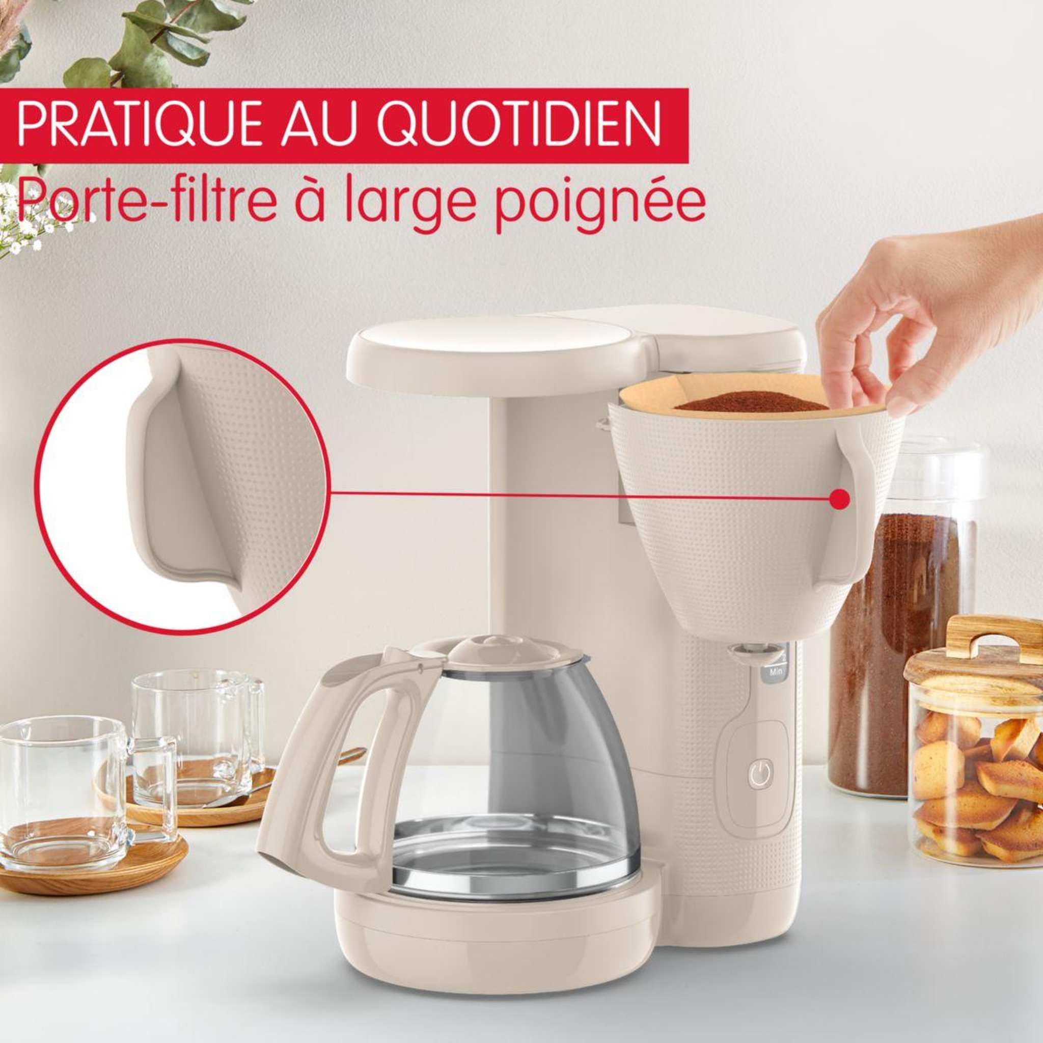 Voir la diapositive 5 : MOULINEX Cafetière filtre fg2m0b10 morning grise