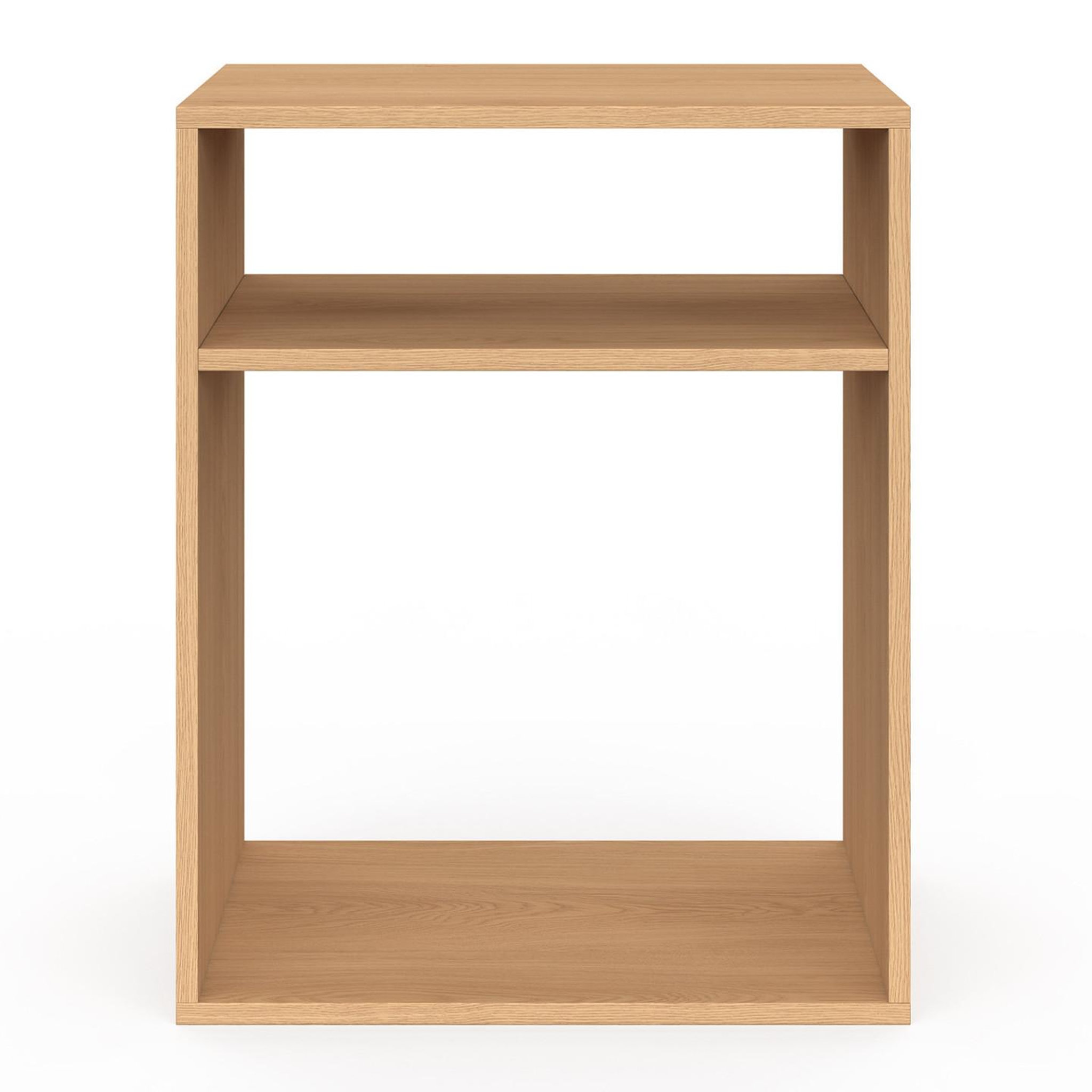 Voir la diapositive 3 : ID MARKET Lot de 2 tables de chevet nora avec rangements ouverts effet lattes et bois